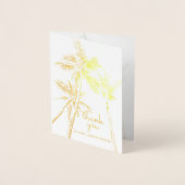 Carte Dorée Photo Tropical Palm Trees Beach Merci moderne (Devant)