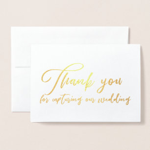 Carte Dorée Photographe de Mariage Vidéaste Merci