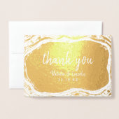 Carte Dorée Photographie Mariage Black White & Gold Geode (Devant avec enveloppe)