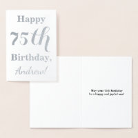 Pile d'argent simple 75e anniversaire + Nom person