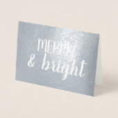 Carte Dorée Pinceau Calligraphique Merry Bright Argent (Devant)