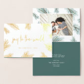 Carte Dorée Pine Boughs | Photo Holiday Gold (Affichage)