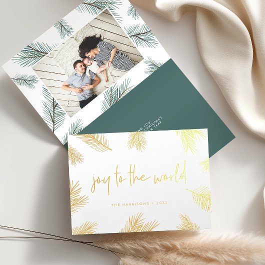 Carte Dorée Pine Boughs | Photo Holiday Gold