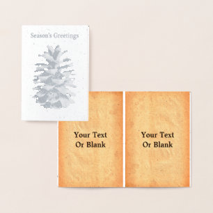 Carte Dorée Pine Cone - Bonnes Fêtes