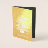 Carte Dorée Pine Green Gold Glitzy Parties scintillant Noël (Devant)