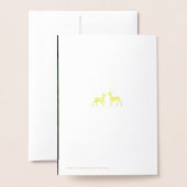 Carte Dorée Pine Woods Forest Reinder Photo Joyeux Noël (Derrière avec enveloppe)