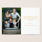 Carte Dorée Pine Woods Forest Reinder Photo Joyeux Noël (Intérieur)