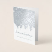 Carte Dorée Pins de Noël modernes | Salutations de vacances (Devant)