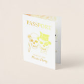 Carte Dorée Pirate Party Gold Foil Passeport (Devant)