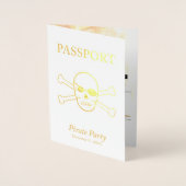 Carte Dorée Pirate Party Gold Foil Passeport (Devant)