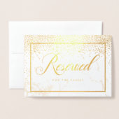Carte Dorée PixDezines Gold Confetti/Signes de table réservés (Devant avec enveloppe)