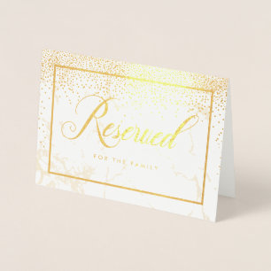 Carte Dorée PixDezines Gold Confetti/Signes de table réservés