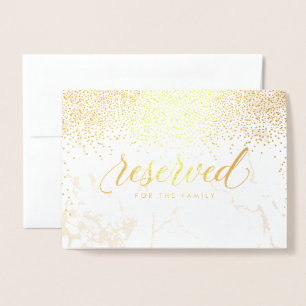 Carte Dorée PixDezines Gold Confetti/Signes de table réservés