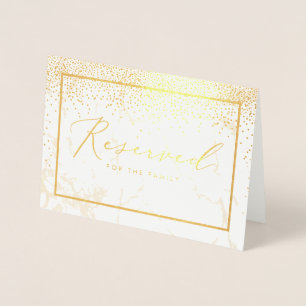 Carte Dorée PixDezines Gold Confetti/Signes de table réservés