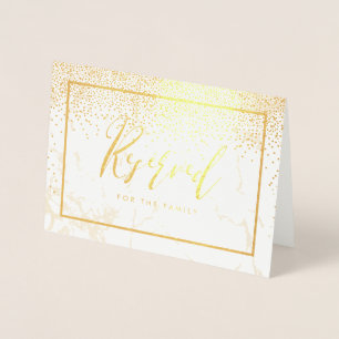Carte Dorée PixDezines Gold Confetti/Signes de table réservés