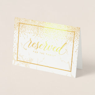 Carte Dorée PixDezines Gold Confetti/Signes de table réservés
