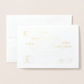 Carte Dorée Plan de gâteau d'anniversaire de l'ingénieur (Devant avec enveloppe)