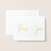 Carte Dorée Plié or Merci Mariage moderne (Devant avec enveloppe)