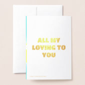 Carte Dorée Poème drôle d'amour avec conception artistique pou (Derrière avec enveloppe)