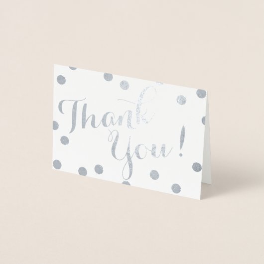 Carte Dorée Points Confetti à huile d'argent Merci moderne (Devant)