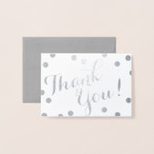 Carte Dorée Points Confetti à huile d'argent Merci moderne (Devant avec enveloppe)