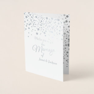 Carte Dorée Points Confetti Argent Élégants Arrière - plan b