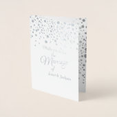 Carte Dorée Points Confetti Argent Élégants | Arrière - plan b (Devant)