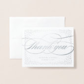 Carte Dorée Points Confetti Classic Script Mariage Merci (Devant avec enveloppe)