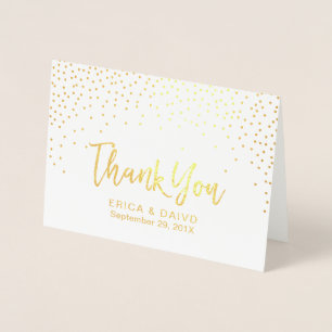 Carte Dorée Points Confetti de l'huile d'or moderne Merci Mari