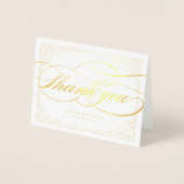Carte Dorée Points Confetti Et Merci Mariage Classique Script (Devant)