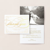 Carte Dorée Points Confetti Et Merci Mariage Classique Script (Affichage)