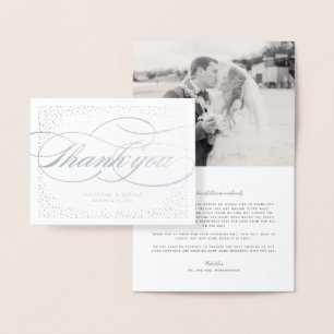 Carte Dorée Points Confetti Et Merci Mariage Classique Script