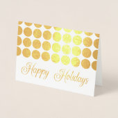 Carte Dorée Pois d'or Joyeux vacances Script fantaisie (Devant)