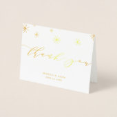 Carte Dorée Pom Pom Mariage de script moderne Merci (Devant)