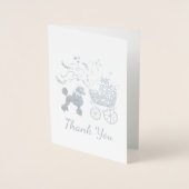 Carte Dorée Poodle Chien Baby shower Chien Chien Chien Chien C (Devant)