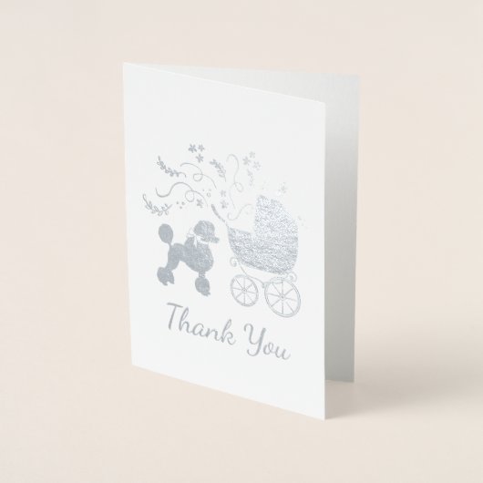 Carte Dorée Poodle Chien Baby shower Chien Chien Chien Chien C (Devant)
