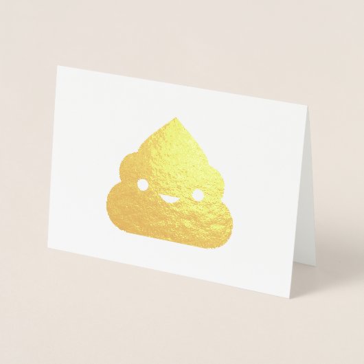 Carte Dorée Poop souriant d'or (Devant)