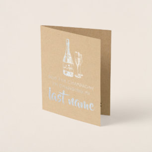 Carte Dorée Pop The Champagne - Drôle Bridesmaid Proposition