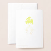 Carte Dorée Poupée japonaise - anniversaire d'or (Derrière avec enveloppe)