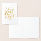 Carte Dorée Pour Cet Enfant, J'Ai Prié Gold Foil Card (Affichage)