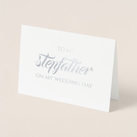 Carte Dorée Pour Stepfather Mariage Merci Silver (Devant)