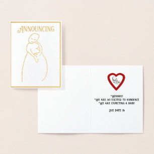 Carte Dorée Prégnancy Anouncement