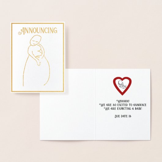 Carte Dorée Prégnancy Anouncement (Affichage)