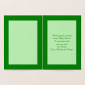 Carte Dorée Prêt à couper le Baby shower de pois verts (Intérieur)