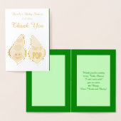 Carte Dorée Prêt à couper le Baby shower de pois verts (Affichage)