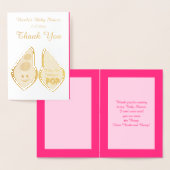 Carte Dorée Prêt à pop bébé fille Baby shower de pois rose Per (Affichage)