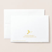 Carte Dorée Pretty Peony Floral Mariage photo Merci (Derrière avec enveloppe)