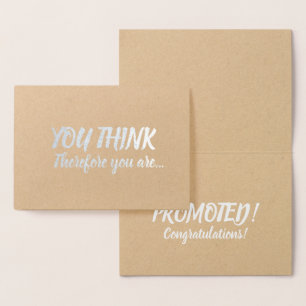 Carte Dorée Promotion Félicitations Silver Grey Vous Pensez