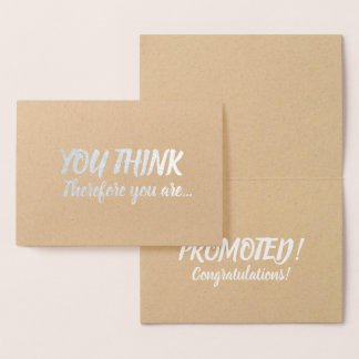 Carte Dorée Promotion Félicitations Silver Grey Vous Pensez