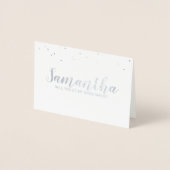 Carte Dorée Proposition Bridesmaid | Elégant Argent Confetti (Devant)